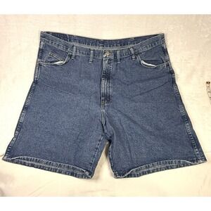 Vintage Wrangler Denim Shorts 44 Blue 90s Classic Dad Jean Shorts USA Fabric